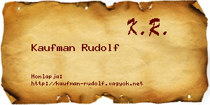 Kaufman Rudolf névjegykártya